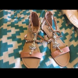 Bedazzled blinged out jeweled Sandals